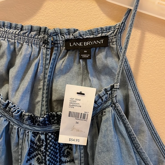 NWT LANE BRYANT Blue Summer top size 16 - Picture 2 of 8